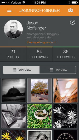 My profile page from Pressgram